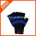 winter fingerless stripe gloves
